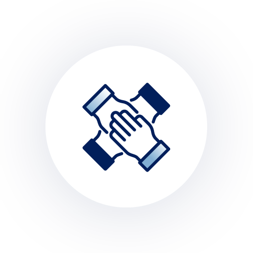 Advocacy Logo showing four hands | Doylestown Health