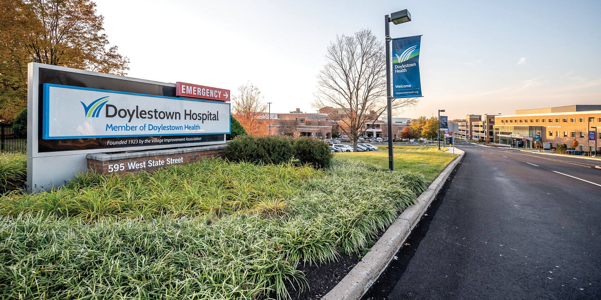 View of the hospital from West State Street | Doylestown Health