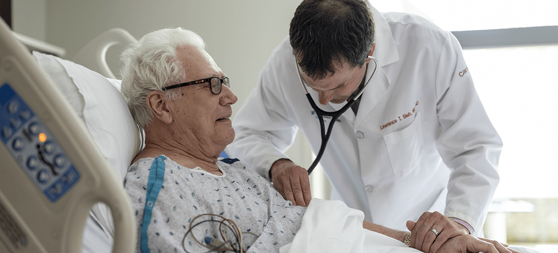 Dr Lawrence Bish with a patient | Doylestown Health