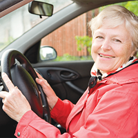 Elderly woman at the wheel of a vehicle | Doylestown Health