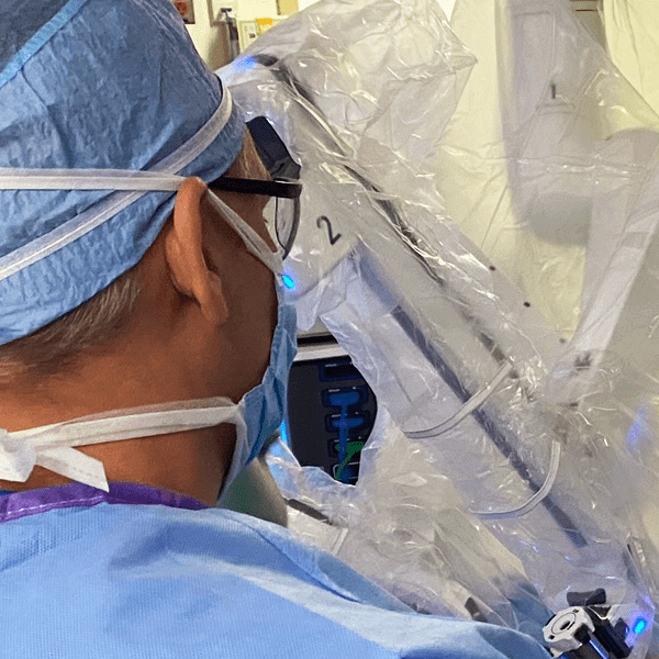Robotic surgeon operating a surgery  | Doylestown Health